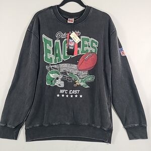 NWT Philadelphia Eagles NFL Football Crewneck Sweatshirt Black Unisex Sz L